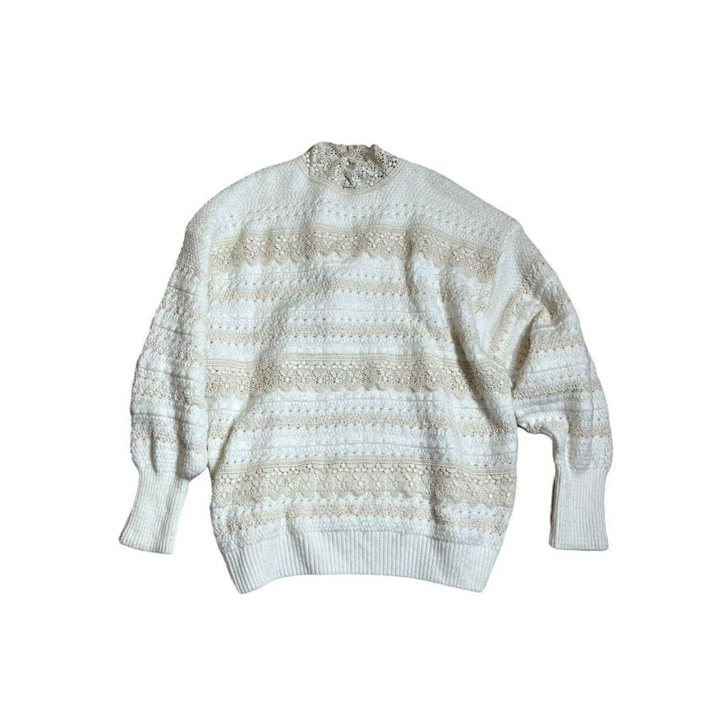 Zara lace cream oversized sweater